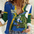 Solomon Islands Independence Day Women Casual Shirt Happy 7 July Crocodile Flag Style