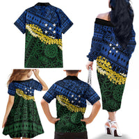 Halo Olaketa Solomon Islands Tapa Pattern Family Matching Off The Shoulder Long Sleeve Dress and Hawaiian Shirt LT14 - Polynesian Pride