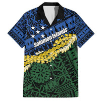Halo Olaketa Solomon Islands Tapa Pattern Family Matching Off The Shoulder Long Sleeve Dress and Hawaiian Shirt LT14 Dad's Shirt - Short Sleeve Blue - Polynesian Pride
