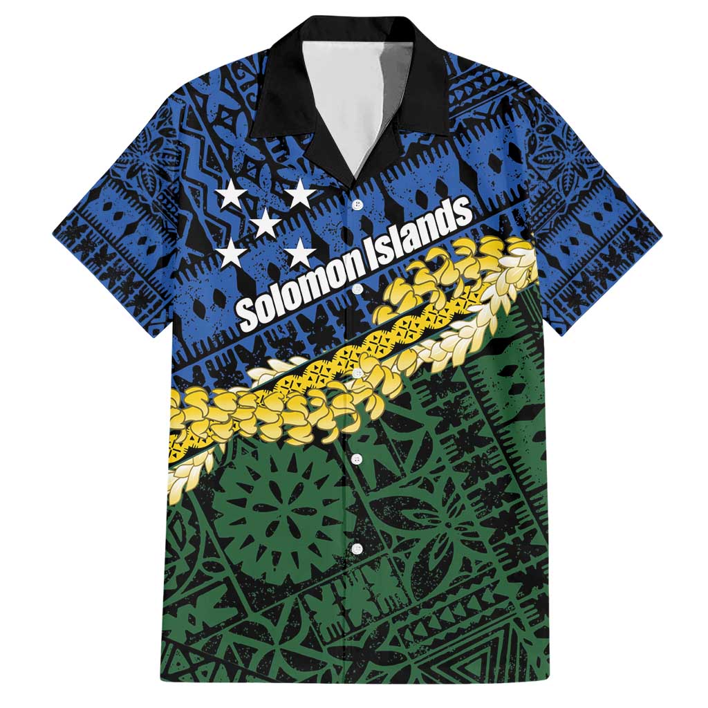 Halo Olaketa Solomon Islands Tapa Pattern Family Matching Short Sleeve Bodycon Dress and Hawaiian Shirt LT14 Dad's Shirt - Short Sleeve Blue - Polynesian Pride