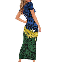Halo Olaketa Solomon Islands Tapa Pattern Family Matching Short Sleeve Bodycon Dress and Hawaiian Shirt LT14 - Polynesian Pride
