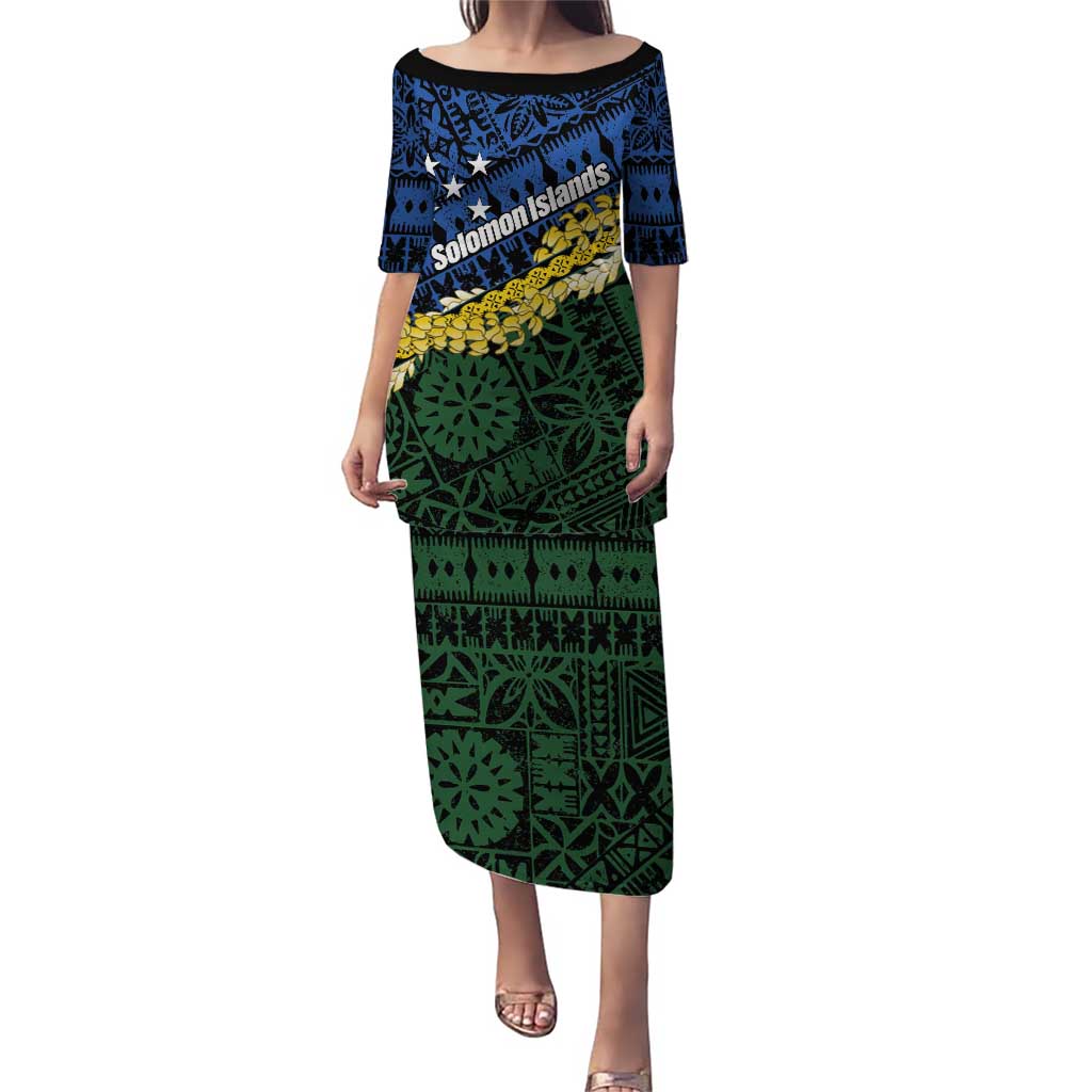 Halo Olaketa Solomon Islands Tapa Pattern Puletasi