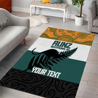 AUNZ Rugby Custom Area Rug Australia Kangaroo New Zealand Silver Fern LT14 - Polynesian Pride