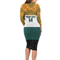AUNZ Rugby Custom Family Matching Long Sleeve Bodycon Dress and Hawaiian Shirt Australia Kangaroo New Zealand Silver Fern LT14 - Polynesian Pride