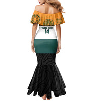 AUNZ Rugby Custom Family Matching Mermaid Dress and Hawaiian Shirt Australia Kangaroo New Zealand Silver Fern LT14 - Polynesian Pride