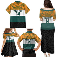 AUNZ Rugby Custom Family Matching Puletasi and Hawaiian Shirt Australia Kangaroo New Zealand Silver Fern LT14 - Polynesian Pride