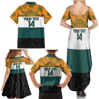 AUNZ Rugby Custom Family Matching Summer Maxi Dress and Hawaiian Shirt Australia Kangaroo New Zealand Silver Fern LT14 - Polynesian Pride