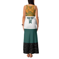 AUNZ Rugby Custom Family Matching Tank Maxi Dress and Hawaiian Shirt Australia Kangaroo New Zealand Silver Fern LT14 - Polynesian Pride