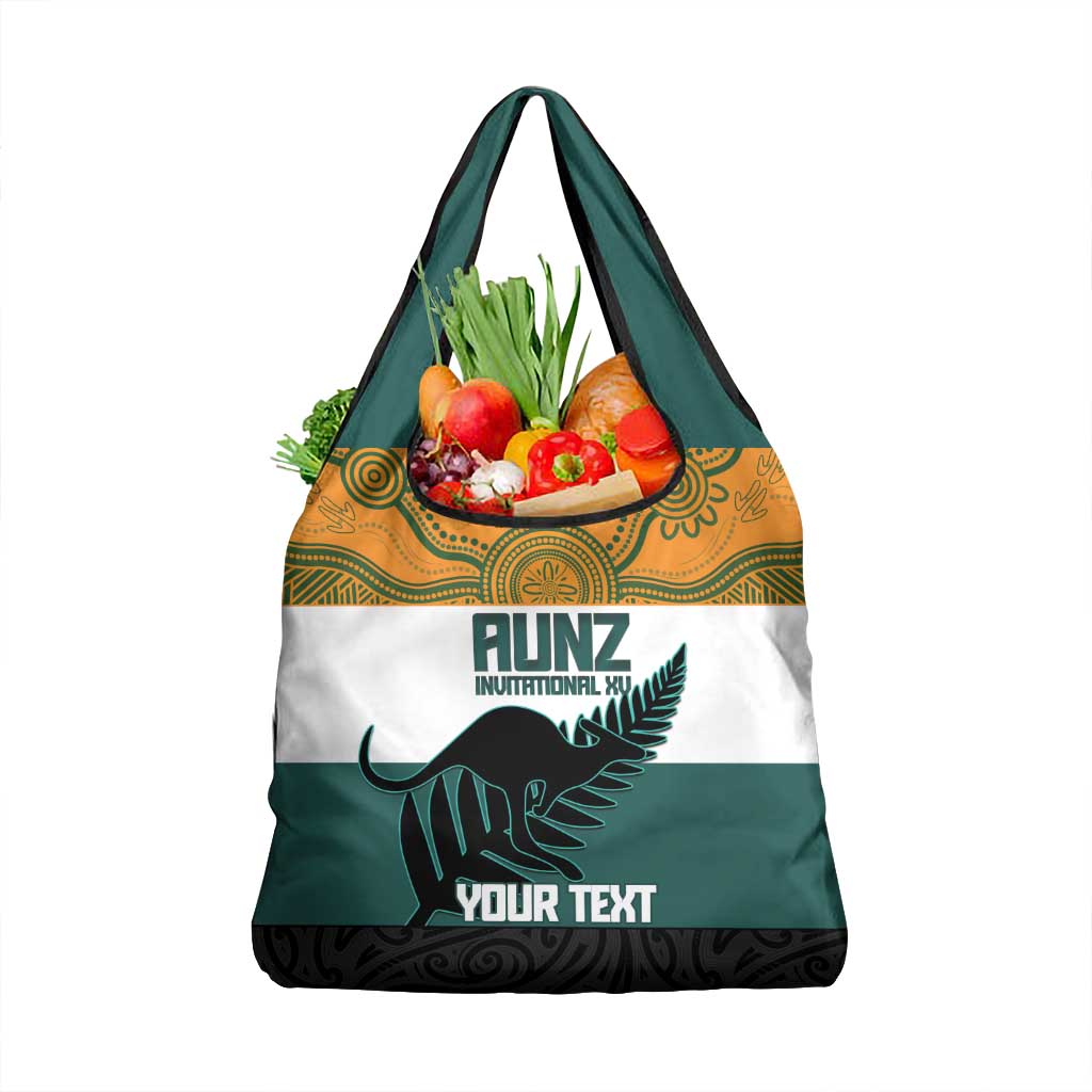 AUNZ Rugby Custom Grocery Bag Australia Kangaroo New Zealand Silver Fern - Polynesian Pride