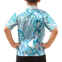 Personalised New Zealand Darts Family Matching Off The Shoulder Long Sleeve Dress and Hawaiian Shirt Aotearoa Maori Its In My DNA White LT14 - Polynesian Pride
