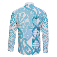 Personalised New Zealand Darts Family Matching Off The Shoulder Long Sleeve Dress and Hawaiian Shirt Aotearoa Maori Its In My DNA White LT14 - Polynesian Pride