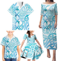 Personalised New Zealand Darts Family Matching Puletasi and Hawaiian Shirt Aotearoa Maori Its In My DNA White LT14 - Polynesian Pride