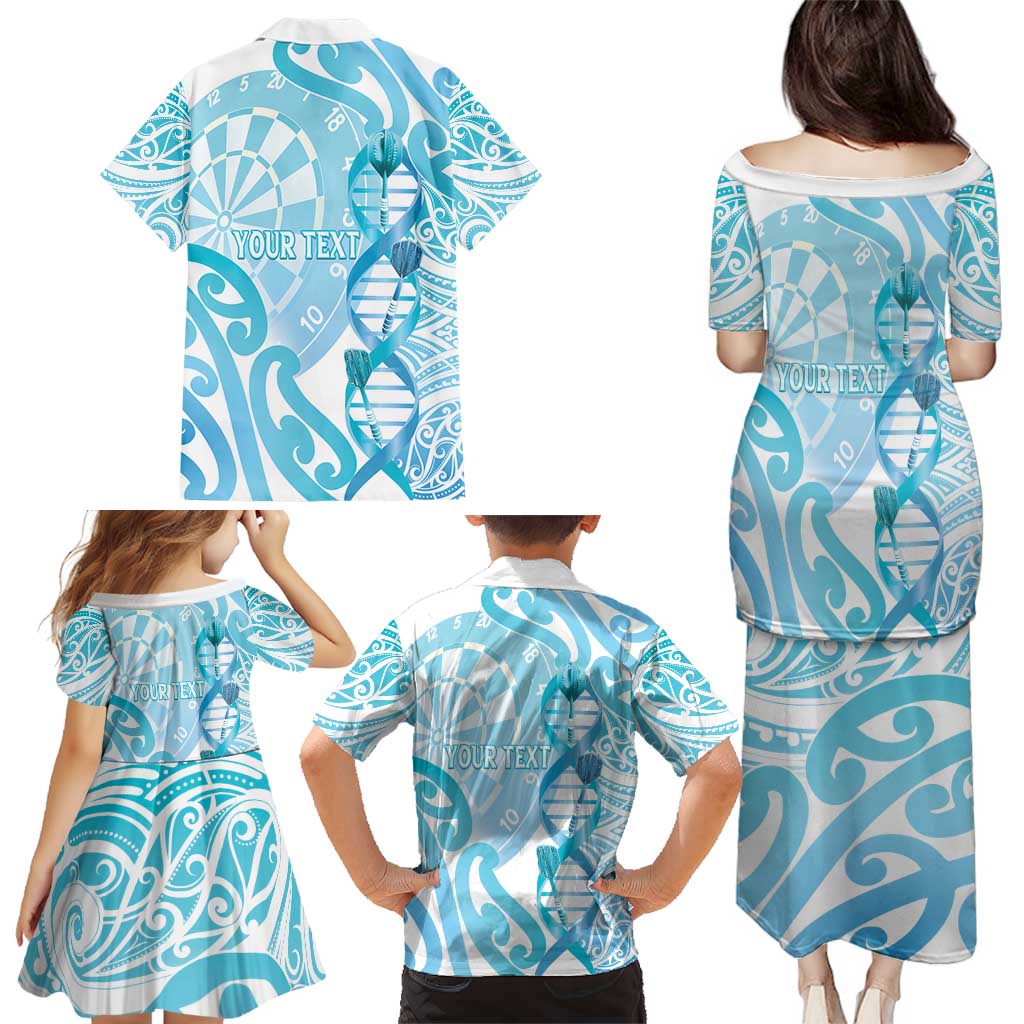 Personalised New Zealand Darts Family Matching Puletasi and Hawaiian Shirt Aotearoa Maori Its In My DNA White LT14 - Polynesian Pride