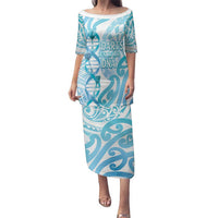 Personalised New Zealand Darts Family Matching Puletasi and Hawaiian Shirt Aotearoa Maori Its In My DNA White LT14 Mom's Dress White - Polynesian Pride