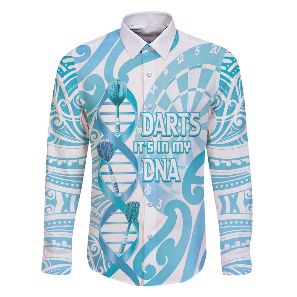 Personalised New Zealand Darts Family Matching Short Sleeve Bodycon Dress and Hawaiian Shirt Aotearoa Maori Its In My DNA White LT14 Dad's Shirt - Long Sleeve White - Polynesian Pride