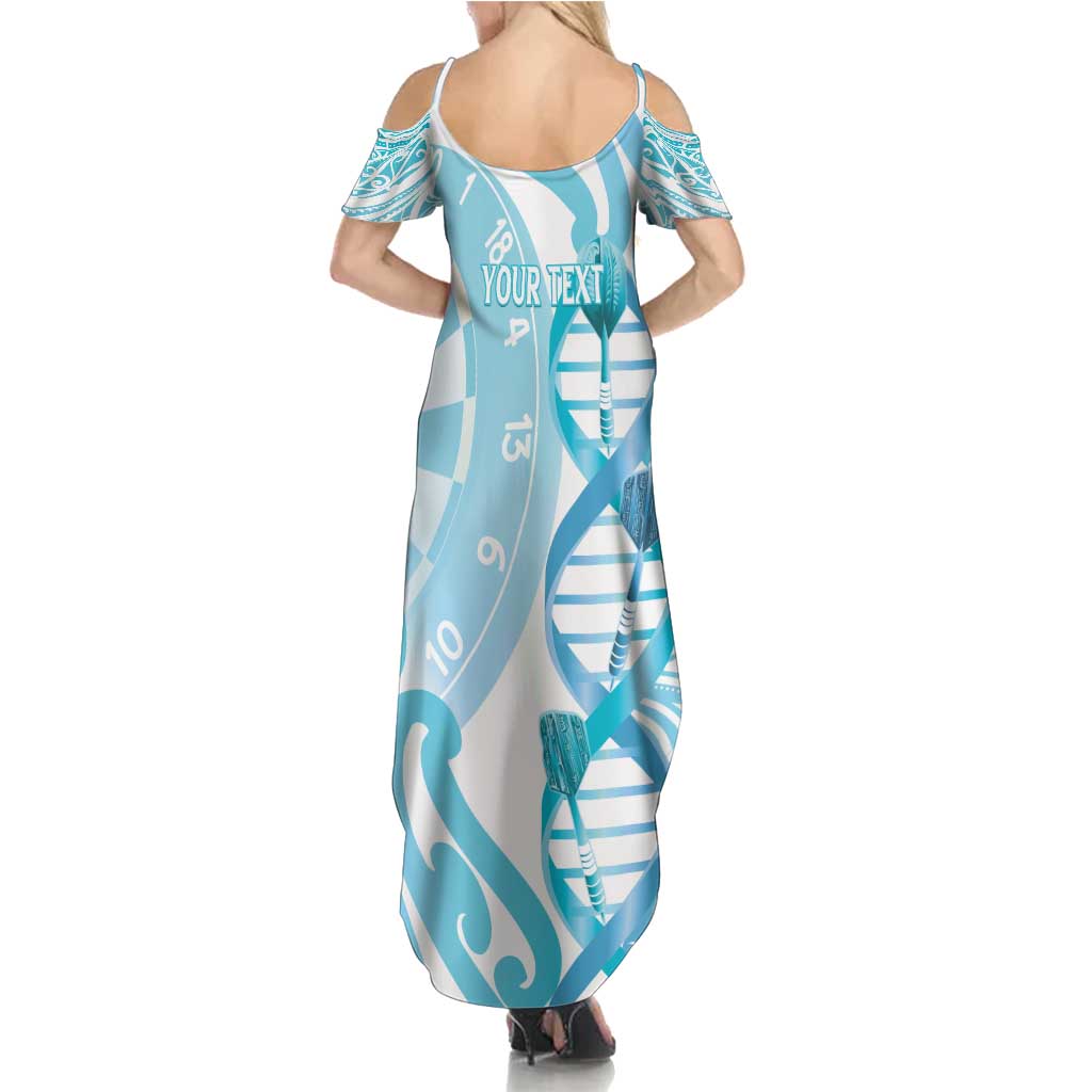 Personalised New Zealand Darts Family Matching Summer Maxi Dress and Hawaiian Shirt Aotearoa Maori Its In My DNA White LT14 - Polynesian Pride