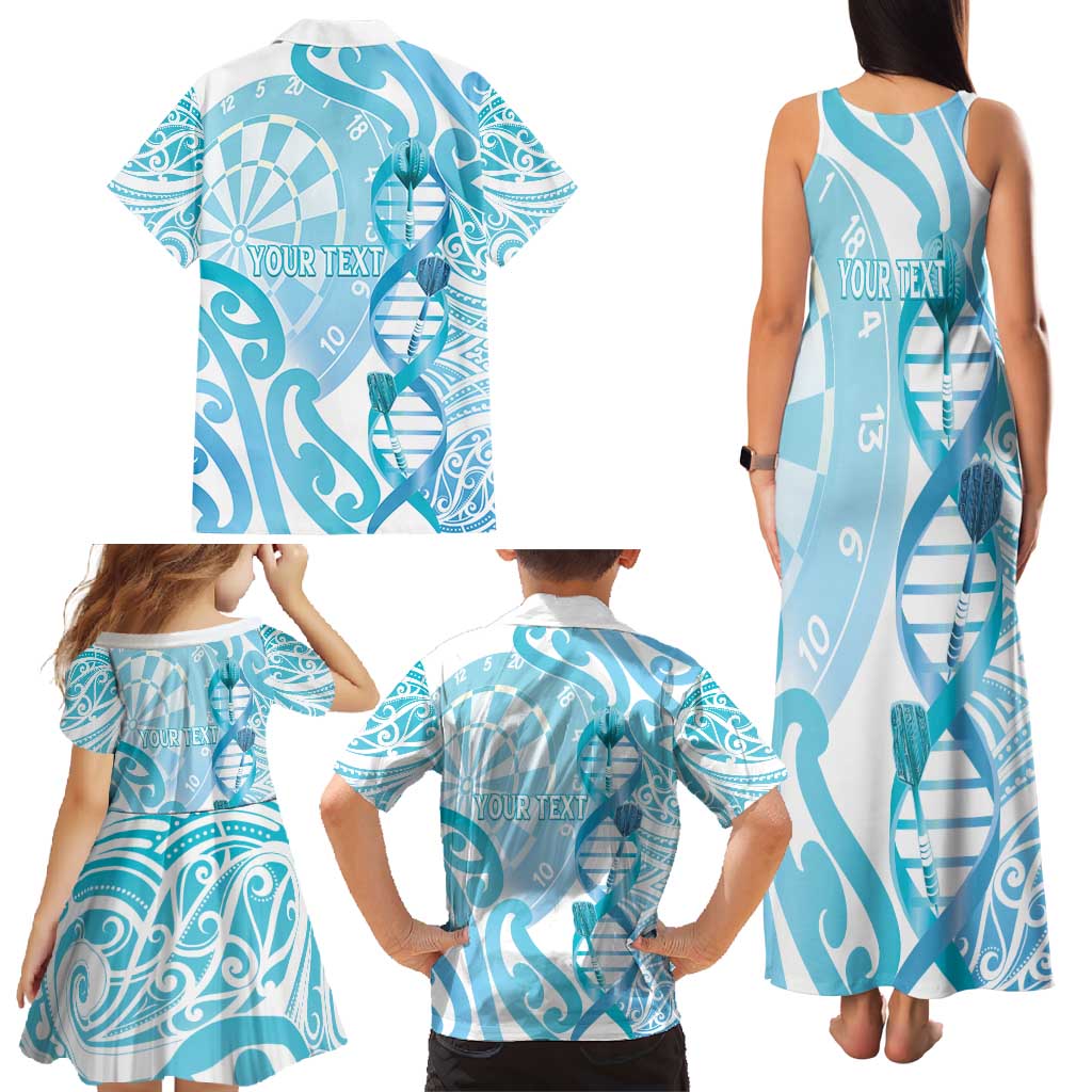 Personalised New Zealand Darts Family Matching Tank Maxi Dress and Hawaiian Shirt Aotearoa Maori Its In My DNA White LT14 - Polynesian Pride