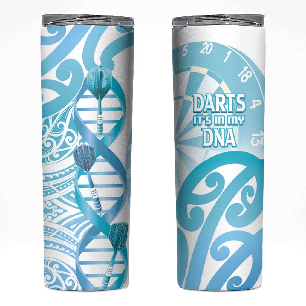 New Zealand Darts Skinny Tumbler Aotearoa Maori Its In My DNA White LT14 White - Polynesian Pride