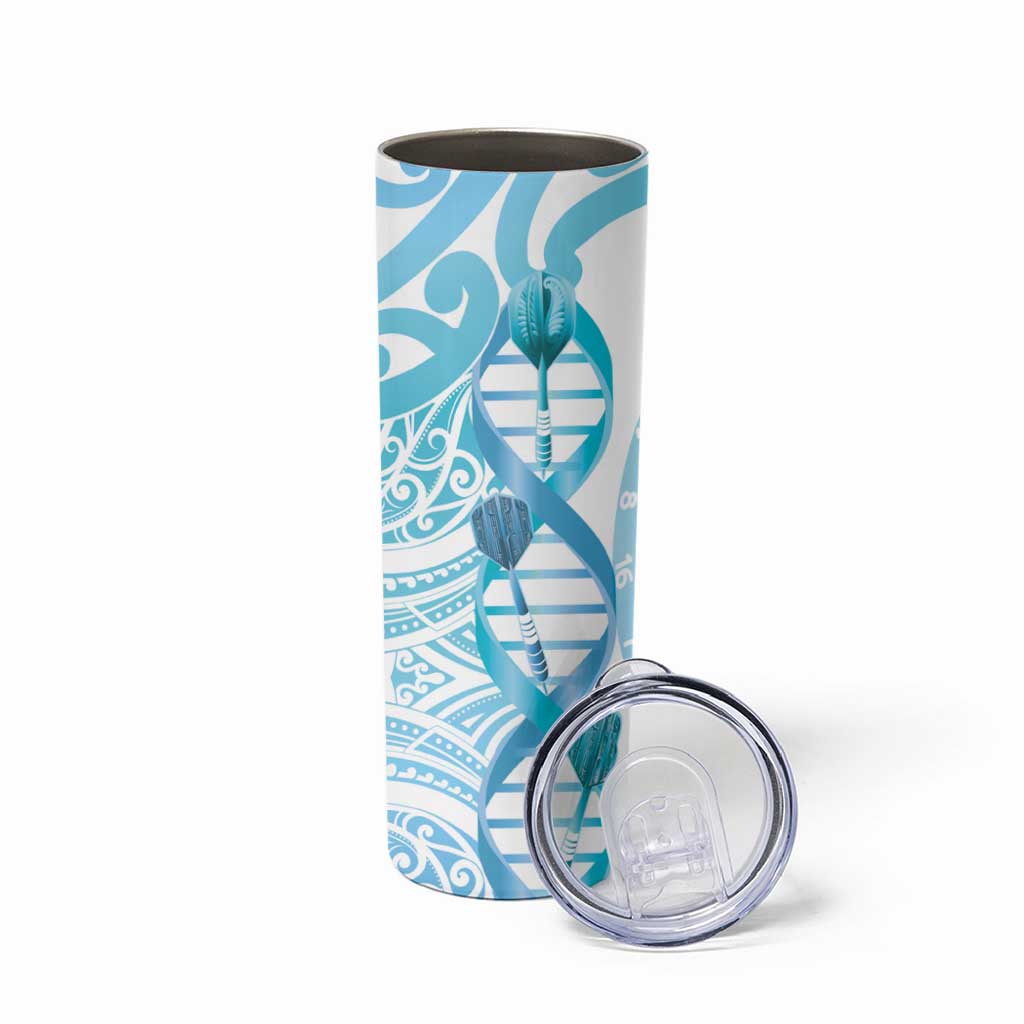 New Zealand Darts Skinny Tumbler Aotearoa Maori Its In My DNA White LT14 - Polynesian Pride