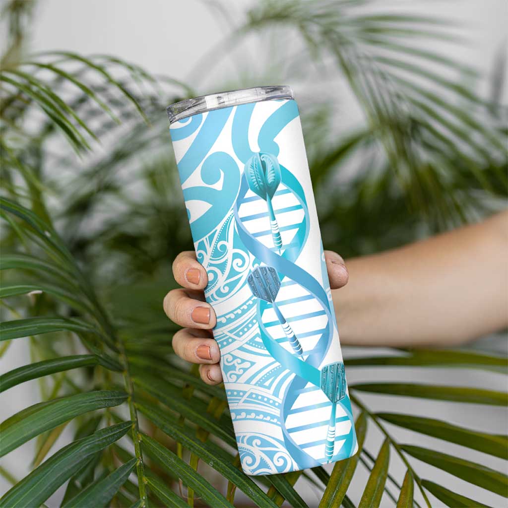 New Zealand Darts Skinny Tumbler Aotearoa Maori Its In My DNA White LT14 - Polynesian Pride