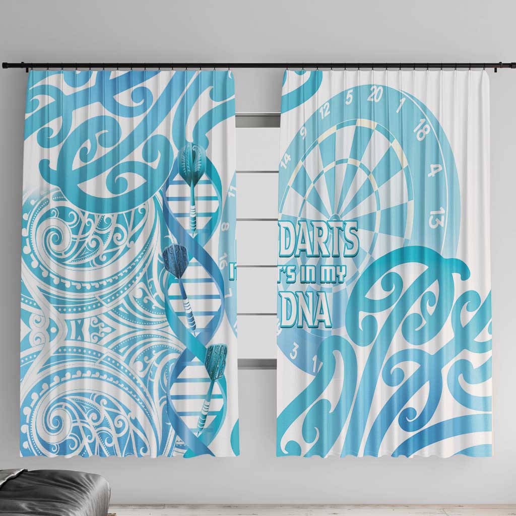 New Zealand Darts Window Curtain Aotearoa Maori Its In My DNA White LT14 With Hooks White - Polynesian Pride