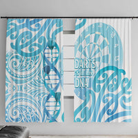 New Zealand Darts Window Curtain Aotearoa Maori Its In My DNA White LT14 With Hooks White - Polynesian Pride