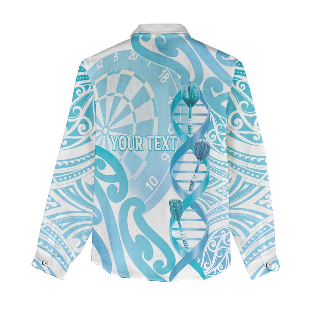 Personalised New Zealand Darts Women Casual Shirt Aotearoa Maori Its In My DNA White LT14 - Polynesian Pride