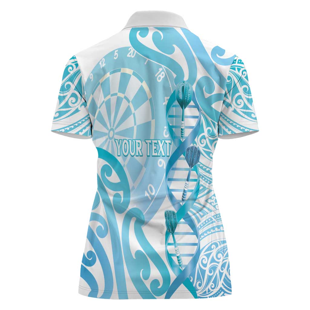 Personalised New Zealand Darts Women Polo Shirt Aotearoa Maori Its In My DNA White LT14 - Polynesian Pride