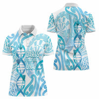 Personalised New Zealand Darts Women Polo Shirt Aotearoa Maori Its In My DNA White LT14 - Polynesian Pride