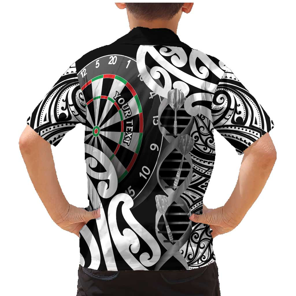 Personalised New Zealand Darts Family Matching Mermaid Dress and Hawaiian Shirt Aotearoa Maori Its In My DNA Black LT14 - Polynesian Pride