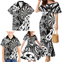 Personalised New Zealand Darts Family Matching Mermaid Dress and Hawaiian Shirt Aotearoa Maori Its In My DNA Black LT14 - Polynesian Pride