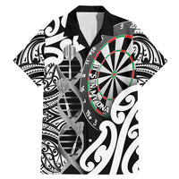Personalised New Zealand Darts Family Matching Mermaid Dress and Hawaiian Shirt Aotearoa Maori Its In My DNA Black LT14 Dad's Shirt - Short Sleeve Black - Polynesian Pride