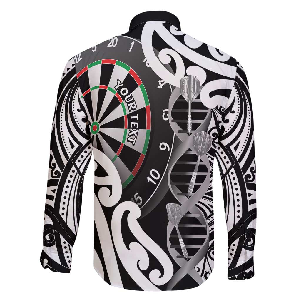 Personalised New Zealand Darts Family Matching Off Shoulder Maxi Dress and Hawaiian Shirt Aotearoa Maori Its In My DNA Black LT14 - Polynesian Pride
