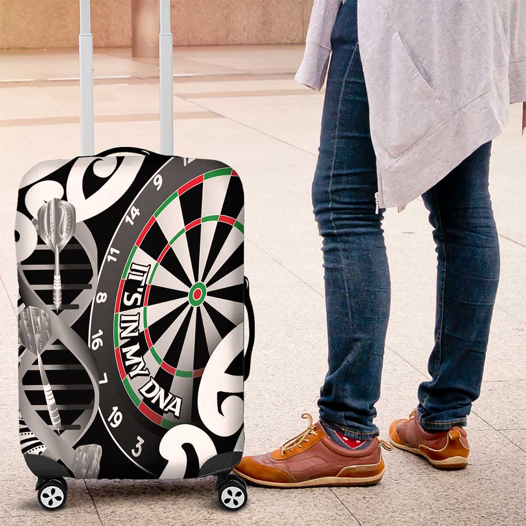 New Zealand Darts Luggage Cover Aotearoa Maori Its In My DNA Black LT14 Black - Polynesian Pride