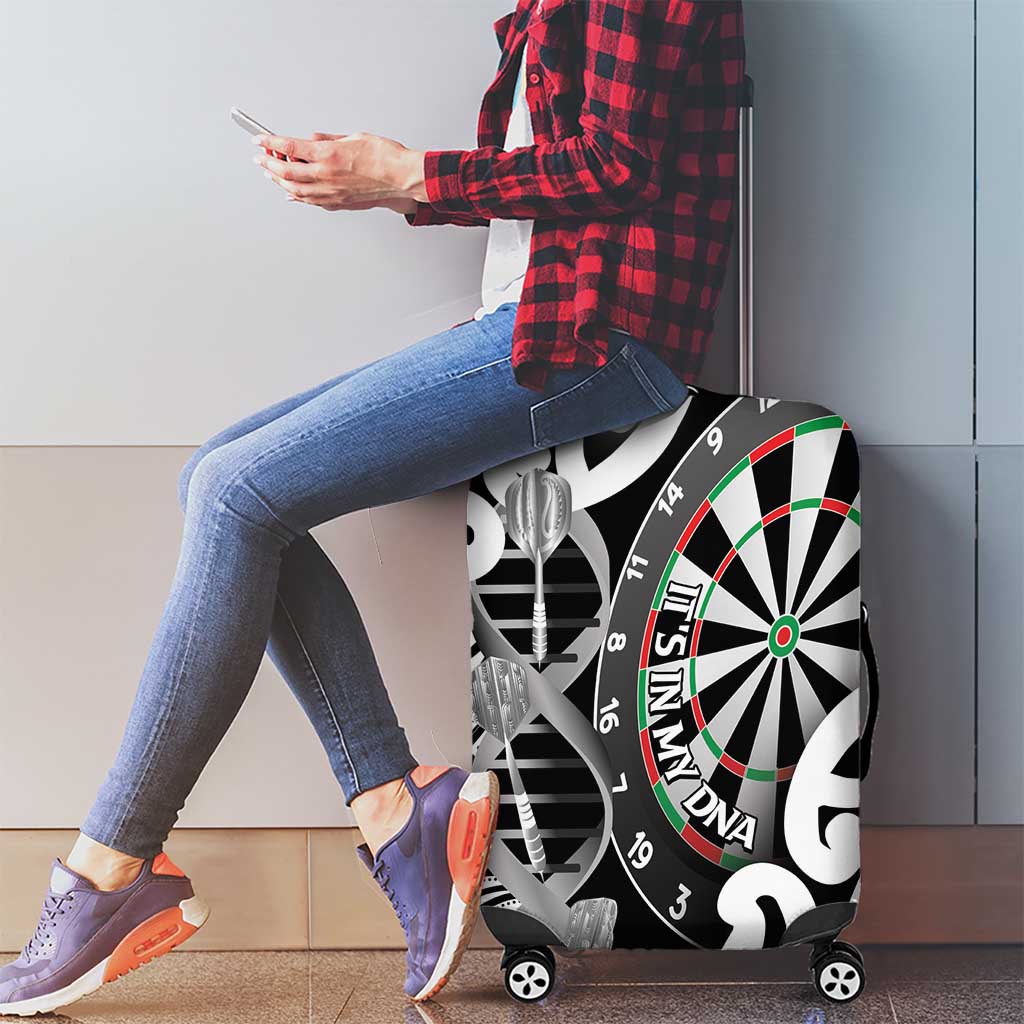 New Zealand Darts Luggage Cover Aotearoa Maori Its In My DNA Black LT14 - Polynesian Pride