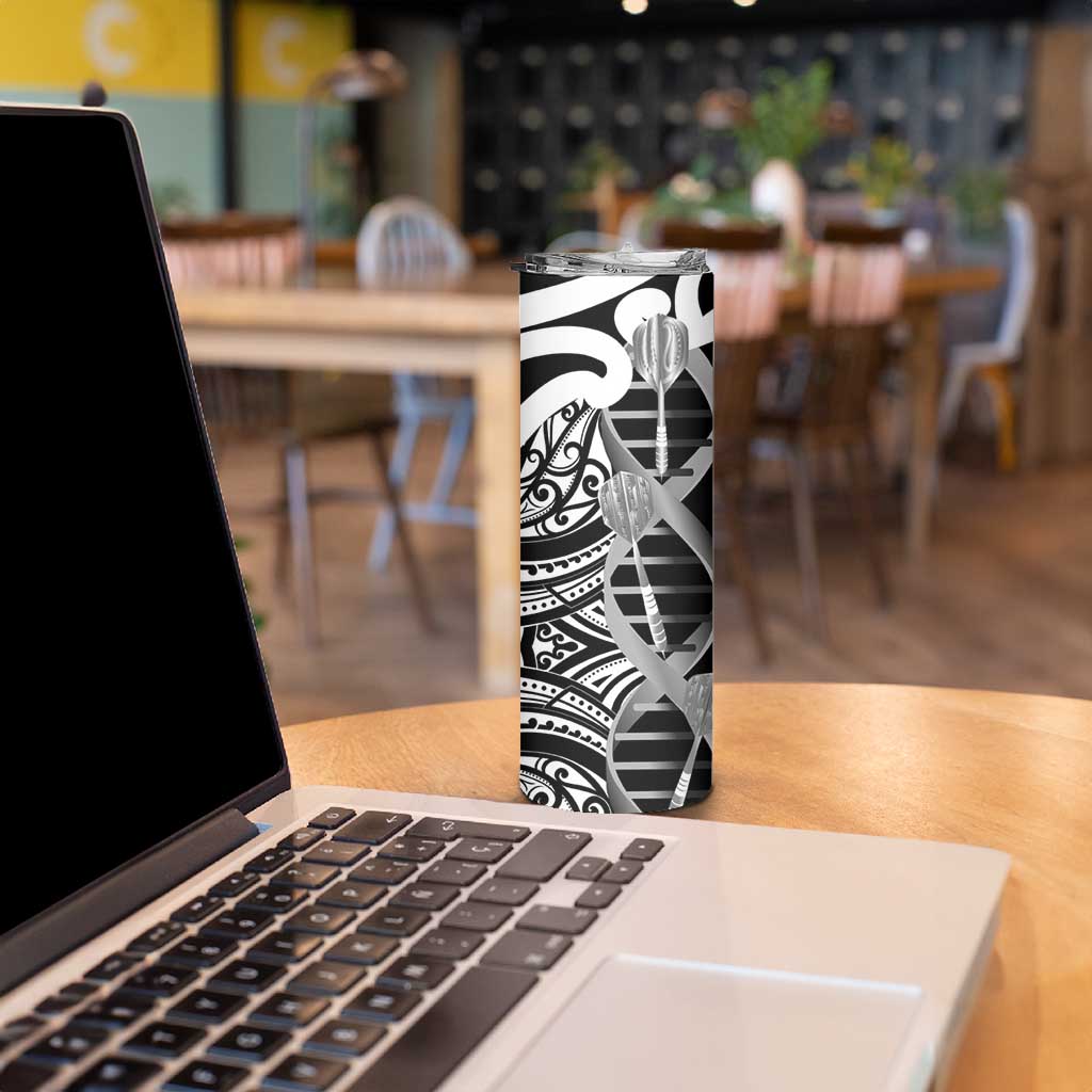 New Zealand Darts Skinny Tumbler Aotearoa Maori Its In My DNA Black LT14 - Polynesian Pride