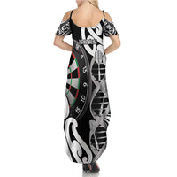 Personalised New Zealand Darts Summer Maxi Dress Aotearoa Maori Its In My DNA Black - Polynesian Pride