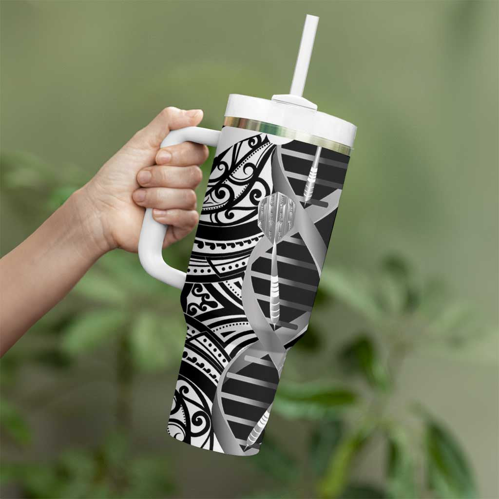 New Zealand Darts Tumbler With Handle Aotearoa Maori Its In My DNA Black - Polynesian Pride