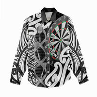 Personalised New Zealand Darts Women Casual Shirt Aotearoa Maori Its In My DNA Black LT14 - Polynesian Pride