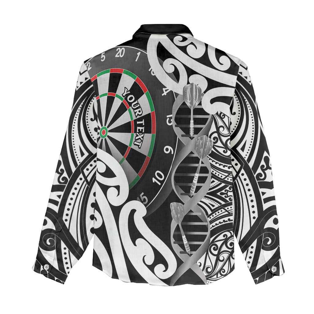 Personalised New Zealand Darts Women Casual Shirt Aotearoa Maori Its In My DNA Black LT14 - Polynesian Pride