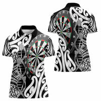 Personalised New Zealand Darts Women Polo Shirt Aotearoa Maori Its In My DNA Black LT14 - Polynesian Pride