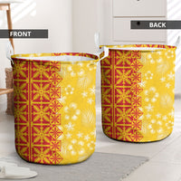 Kahili Quilt Hawaii Laundry Basket Tropical Flower Seamless Half Style