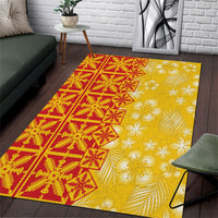 Kahili Quilt Hawaii Area Rug Tropical Flower Seamless Half Style LT14 Yellow - Polynesian Pride