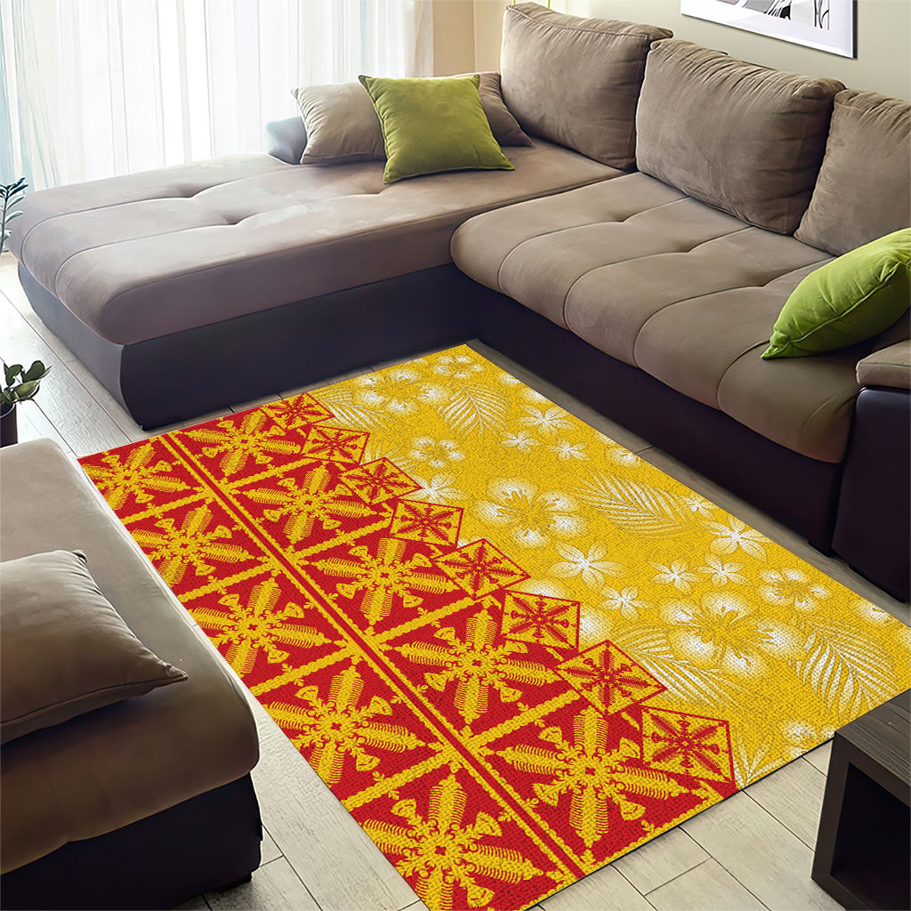 Kahili Quilt Hawaii Area Rug Tropical Flower Seamless Half Style LT14 - Polynesian Pride