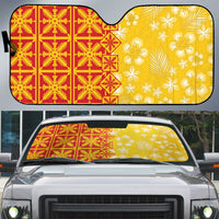 Kahili Quilt Hawaii Auto Sun Shade Tropical Flower Seamless Half Style LT14 Yellow - Polynesian Pride