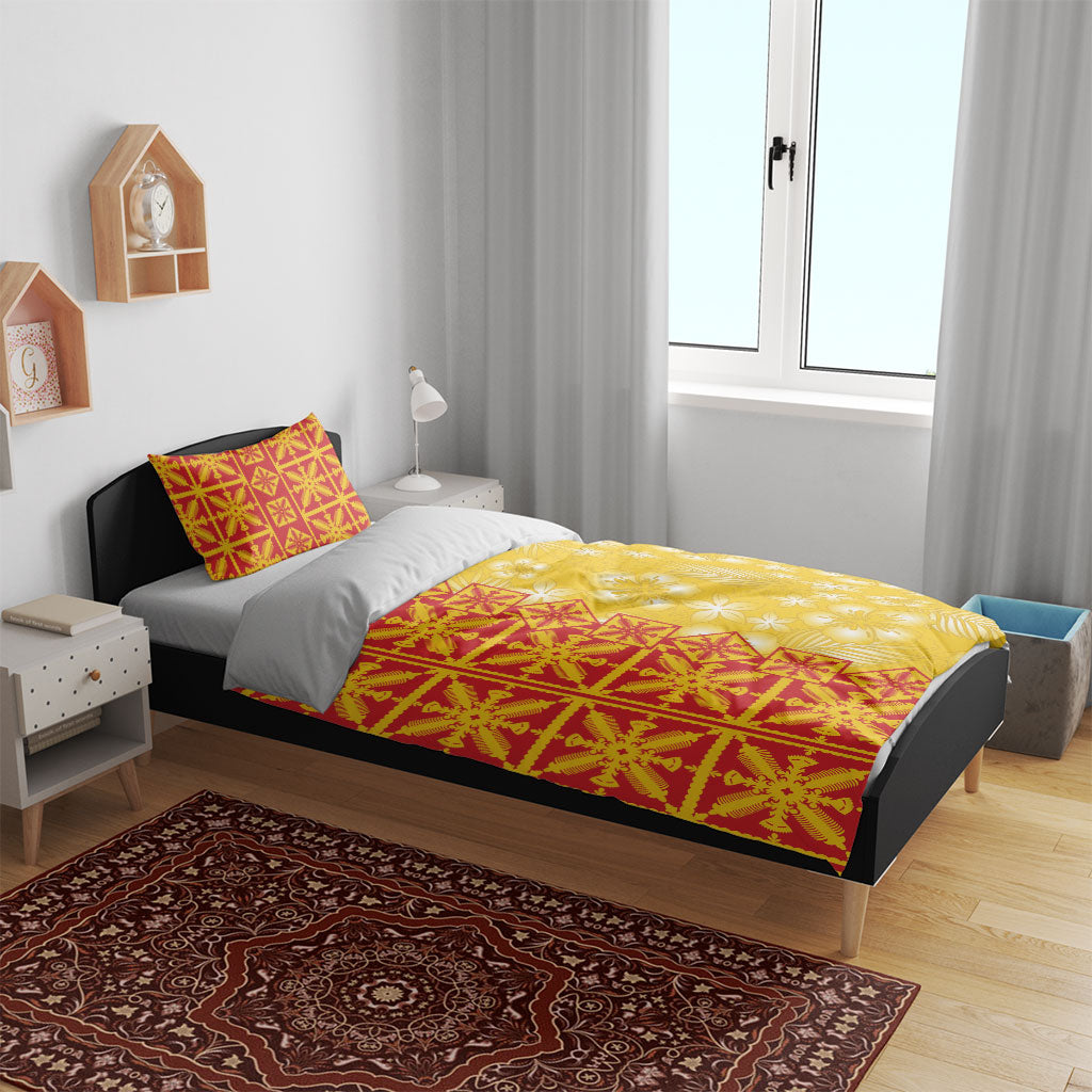 Kahili Quilt Hawaii Bedding Set Tropical Flower Seamless Half Style