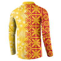 Kahili Quilt Hawaii Button Sweatshirt Tropical Flower Seamless Half Style