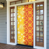 Kahili Quilt Hawaii Door Cover Tropical Flower Seamless Half Style