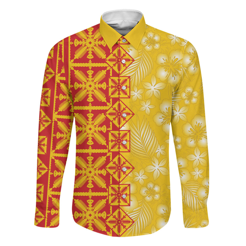 Kahili Quilt Hawaii Family Matching Summer Maxi Dress and Hawaiian Shirt Tropical Flower Seamless Half Style