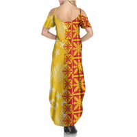 Kahili Quilt Hawaii Family Matching Summer Maxi Dress and Hawaiian Shirt Tropical Flower Seamless Half Style